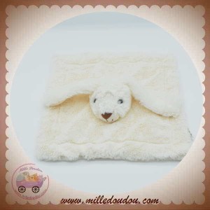 HAN SOS DOUDOU LAPIN PLAT PETIT POIL BLANC ECRU