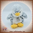 HISTOIRE D'OURS SOS DOUDOU PINGOUIN GRIS CHINE BLANC 20 cm