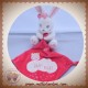 SIMBA NICOTOY SOS DOUDOU LAPIN BLANC MOUCHOIR ROSE FUSHIA HAPPY NIGHT