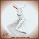 DOUDOU ET COMPAGNIE SOS LAPIN BLANC MOUCHOIR EPAIS GRIS ORANGE DC3066RS