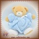 KALOO SOS DOUDOU OURS BEIGE BOULE PLUME BLEU