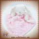 KING BEAR SOS DOUDOU LAPIN BLANC MOUCHOIR PLAT RELIEF ROSE