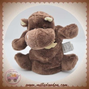 HISTOIRE D'OURS SOS DOUDOU HIPPOPOTAME TAUPE BOUCLETTE MARIONNETTE SS BRODERIE