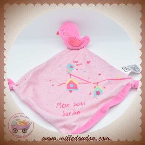 MOTS D'ENFANTS SOS DOUDOU OISEAU PLAT MOUCHOIR ROSE CUI CUI