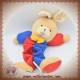 IKEA SOS DOUDOU LAPIN MUSICAL ROUGE BLEU