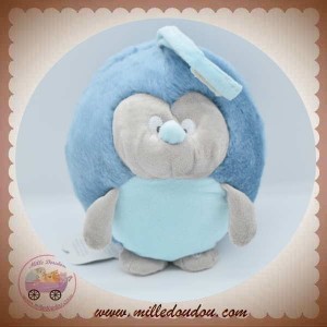 Doudou hérisson BABY NAT Gaston gris vert bleu escargot 26 cm - SOS