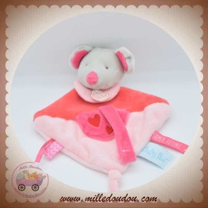 BABYNAT BABY NAT SOS DOUDOU SOURIS PLAT ROSE COEUR ATTACHE TETINE