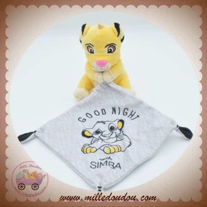 Doudou Roi Lion Simba jaune mouchoir blanc The Lion King DISNEY