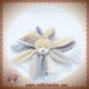 DOUDOU ET COMPAGNIE SOS LAPIN PLAT GRIS TAUPE FLEUR DC2792