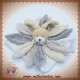 DOUDOU ET COMPAGNIE SOS LAPIN PLAT GRIS TAUPE FLEUR DC2792