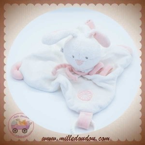 BABYSUN SOS DOUDOU LAPIN PLAT BLANC ROSE WHITE IS WHITE