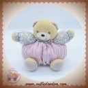 KALOO SOS DOUDOU OURS BOULE ROSE FLEUR GRIS BOHEME