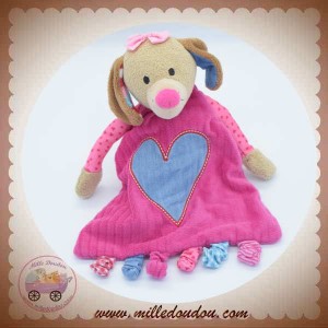 LIEF SOS DOUDOU CHIEN MARRON BEIGE PLAT COEUR BLEU