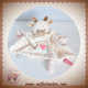 NATTOU SOS DOUDOU GIRAFE PLAT BLANC BEIGE CHARLOTTE ET ROSE COEUR