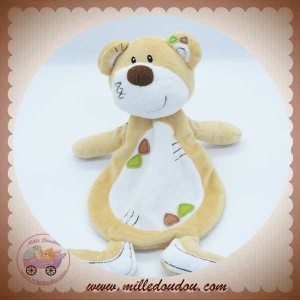 SOS DOUDOU OURS MARRON BEIGE PLAT VENTRE BLANC