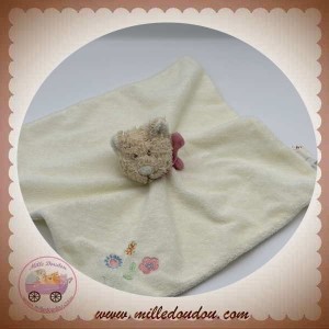 BENGY SOS DOUDOU OURS BOUCLETTE PLAT ECRU ECHARPE ROSE