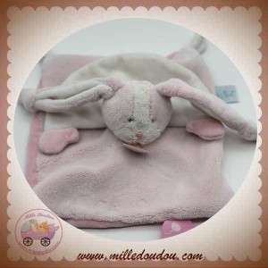 BABYNAT BABY NAT SOS DOUDOU LAPIN PLAT ROSE ET BLANC LES TOUDOUX BN0271