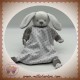 MES PETITS CAILLOUX SOS DOUDOU LAPIN PLAT GRIS BLANC ETOILES NOEUD