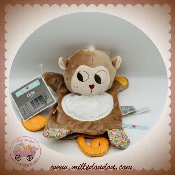 KALOO SOS DOUDOU SINGE MARIONNETTE MARRON BANANE ORANGE - Boutique pour  retrouver Doudou !!!