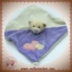 ANNA CLUB PLUSH SOS DOUDOU OURS PLAT ECRU VIOLET COEUR