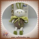BABYSUN SOS DOUDOU LAPIN BLANC MUSICAL VERT MARRON