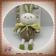 BABYSUN SOS DOUDOU LAPIN BLANC MUSICAL VERT MARRON