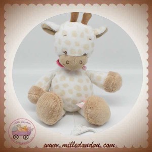 Doudou Sophie la Girafe écru pois marron mouchoir VULLI