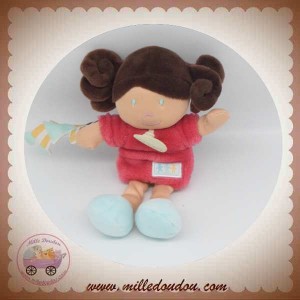 DOUDOU ET COMPAGNIE SOS POUPEE TISSU UNICEF ROBE FUSCHIA