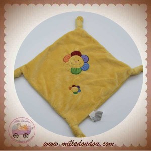 Doudou marionnette fleur poupée lutin rose vert rouge rayures Sterntaler