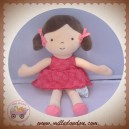 OKAIDI OBAIBI SOS DOUDOU POUPEE BRUNE ROBE ROSE
