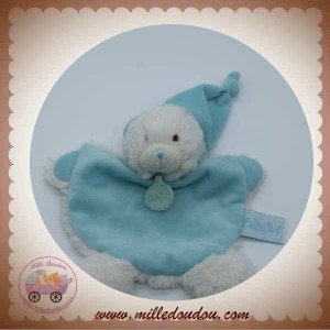 BABYNAT SOS DOUDOU OURS PLAT BLANC PLAT BLEU TURQUOISE CALINS