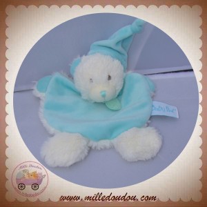 BABYNAT SOS DOUDOU OURS PLAT BLANC PLAT BLEU TURQUOISE CALINS