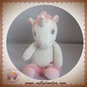 TEX SOS DOUDOU LICORNE BLANC ROSE ETOILE 28 CM TEX SOS DOUDOU LICORNE BLANC ROSE ETOILE 28 CM