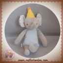 DODIE SOS DOUDOU ELEPHANT GRIS RAYE BLEU
