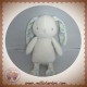 KLORANE SOS DOUDOU LAPIN ECRU OREILLES JAMBES BLEU JAUNE