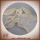 HELLEMMES INSPIRION SOS DOUDOU LAPIN PLAT RAYE BLANC ECRU NOEUD