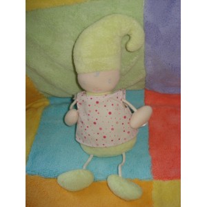 COROLLE DOUDOU POUPEE LUTIN VERT HOCHET PETIT POIS