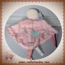 KALOO SOS DOUDOU MOUCHOIR PLAT ROSE ROSE DOUCEUR OISEAU