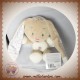 AUCHAN SOS DOUDOU LAPIN BEIGE MARRON ETOILE FLEUR 30 cm