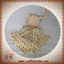 KLORANE SOS DOUDOU LAPIN PLAT BEIGE FLEUR JAUNE BLEU VERT
