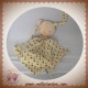 KLORANE SOS DOUDOU LAPIN PLAT BEIGE FLEUR JAUNE BLEU VERT