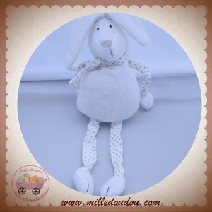 BOUT'CHOU MONOPRIX SOS DOUDOU LAPIN BLANC ECHARPE ETOILES GRISES