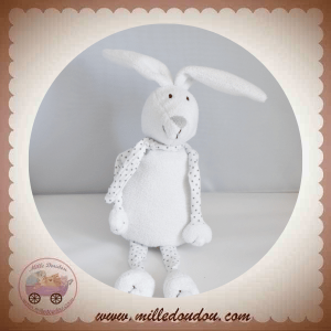 BOUT'CHOU MONOPRIX SOS DOUDOU LAPIN BLANC ECHARPE ETOILES GRISES
