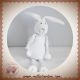 BOUT'CHOU MONOPRIX SOS DOUDOU LAPIN BLANC ECHARPE ETOILES GRISES