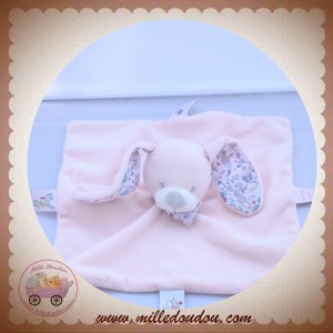 BOUT'CHOU MONOPRIX SOS DOUDOU LAPIN PLAT ROSE FLEURS 