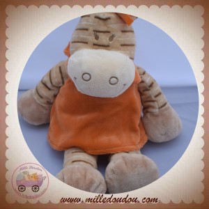 NOUKIE'S SOS DOUDOU GIRAFE ZEBRE BEIGE ORANGE ZAMBA 36 cm