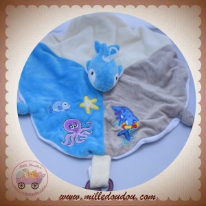 RODADOU SOS DOUDOU DAUPHIN ROND PLAT BLEU GRIS ECRU PIEUVRE