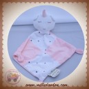 MES PETITS CAILLOUX SOS DOUDOU LICORNE PLAT ROSE BLANC LOSANGE
