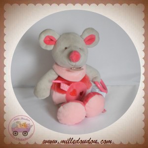 BABYNAT BABY NAT SOS DOUDOU SOURIS ROSE COEUR SENSORIEL