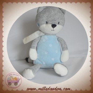 TEX SOS DOUDOU RENARD GRIS BLEU BLANC ETOILES 30cm